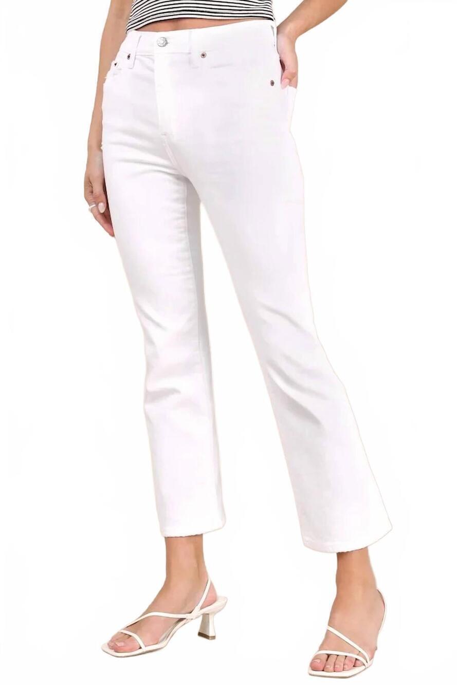 NEW DAZE shy girl cropped flare pants in white